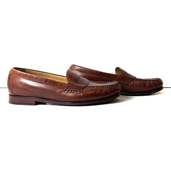 Cole Haan Grand.Os Pinch Hand Sewn Brown Leather Penny Loafer Shoe Mens Sz 10.5M - Picture 4 of 12
